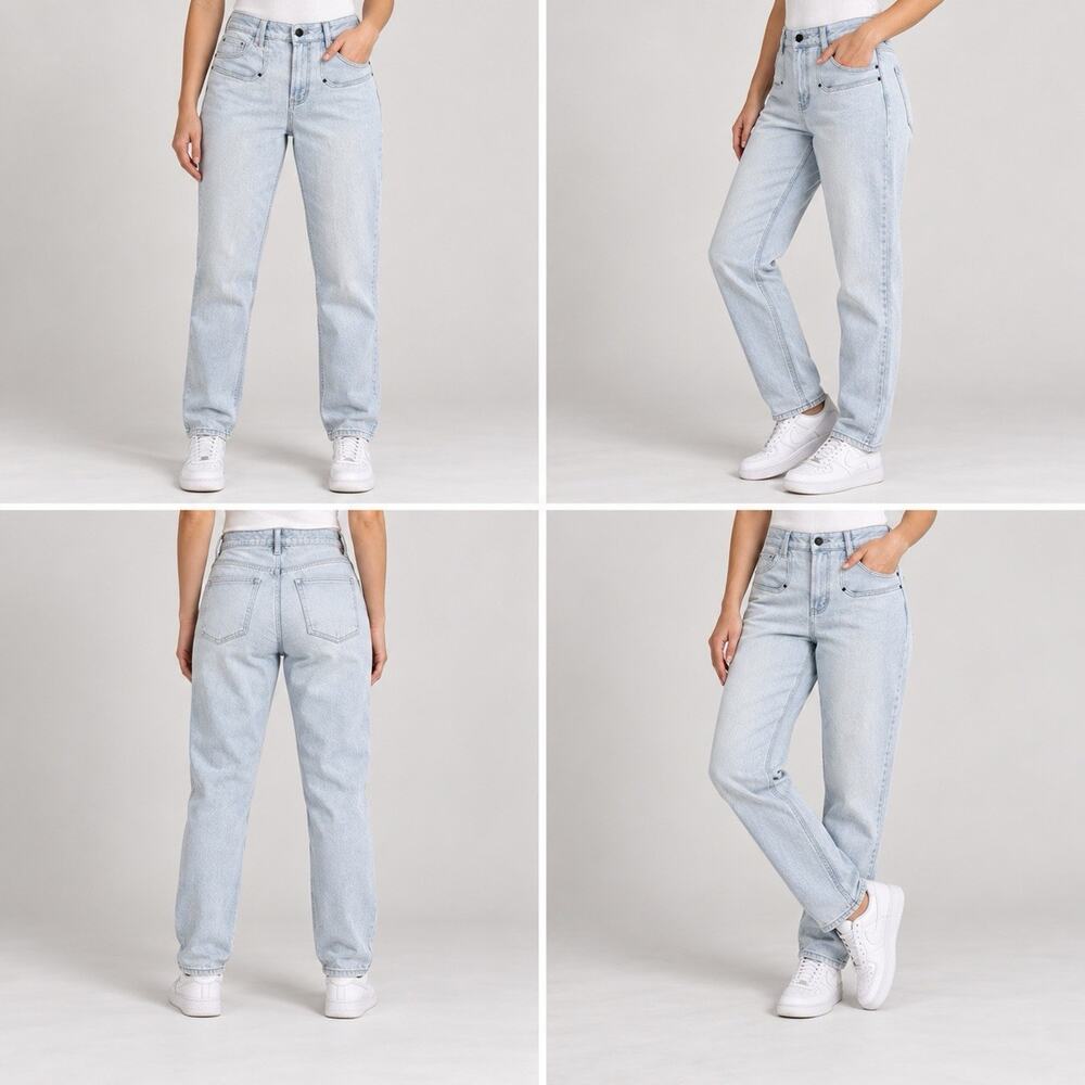 Wild Fable Mom Jeans Womens 4 27 Light Wash Blue High Rise Denim NWT